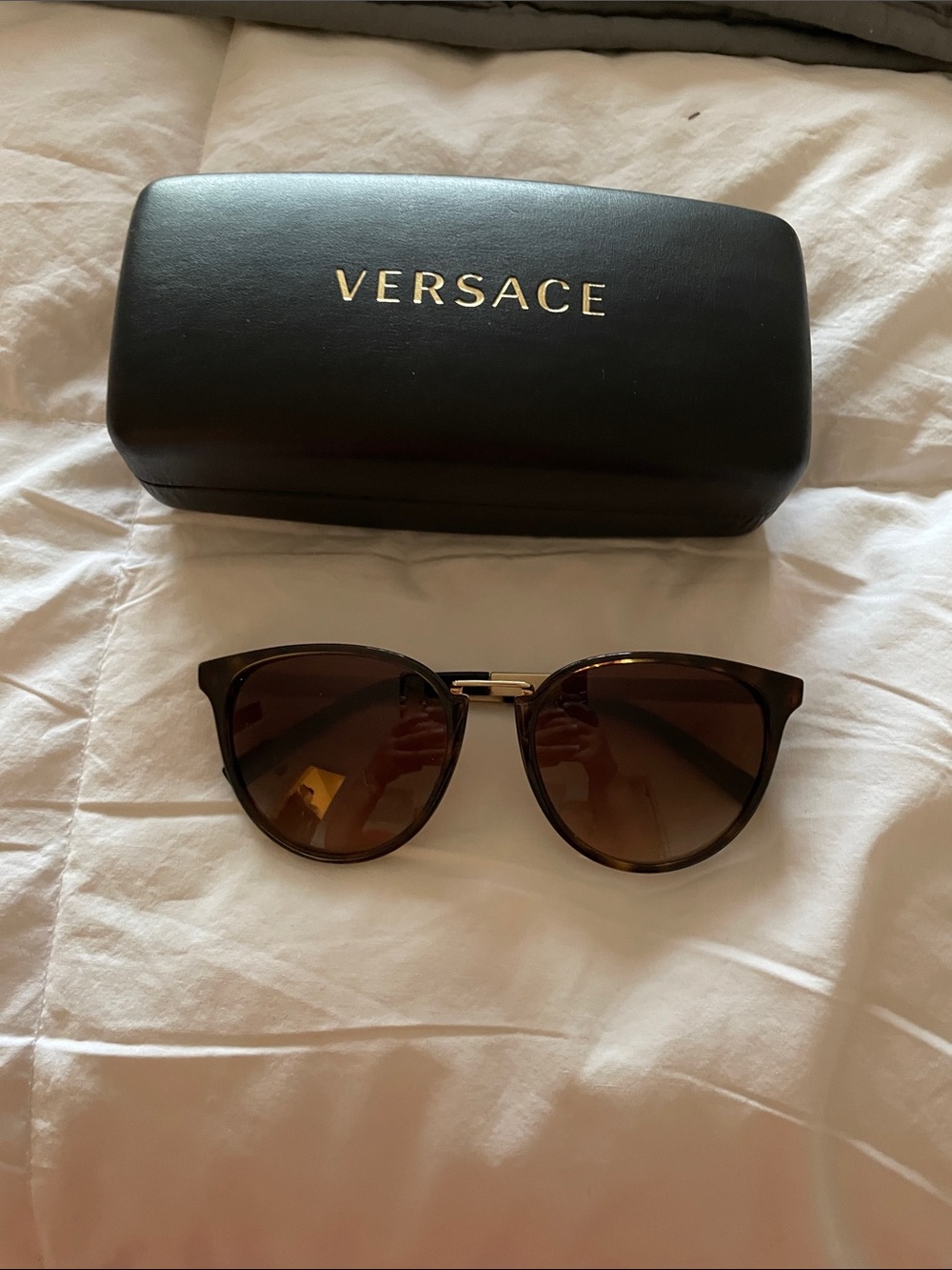 Versace Black Sunglasses with Gold Logo